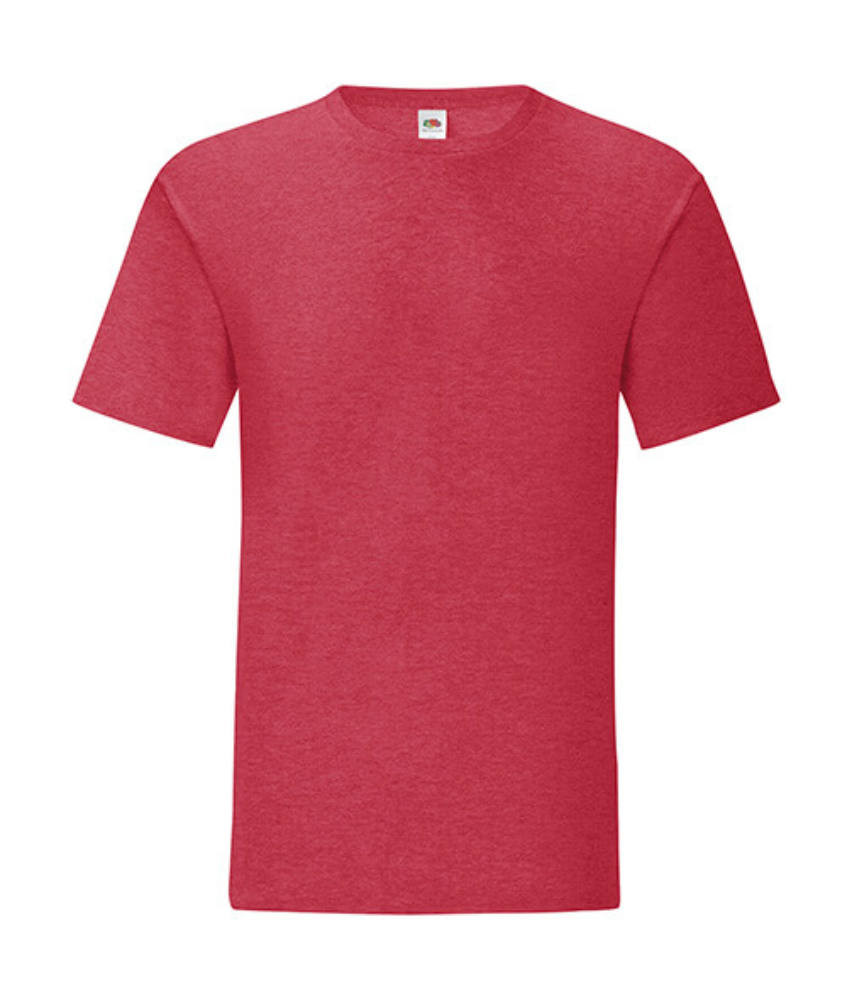 Csomag akciós póló (minimum 5 db) Férfi rövid ujjú póló Fruit of the Loom Iconic 150 T -3XL, Vintage Heather Piros