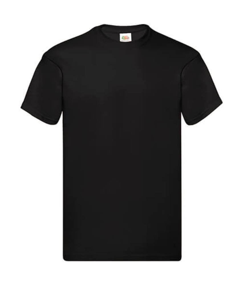 Férfi póló Rövid ujjú Fruit of the Loom Original Full Cut T-Shirt - 5XL, Fekete