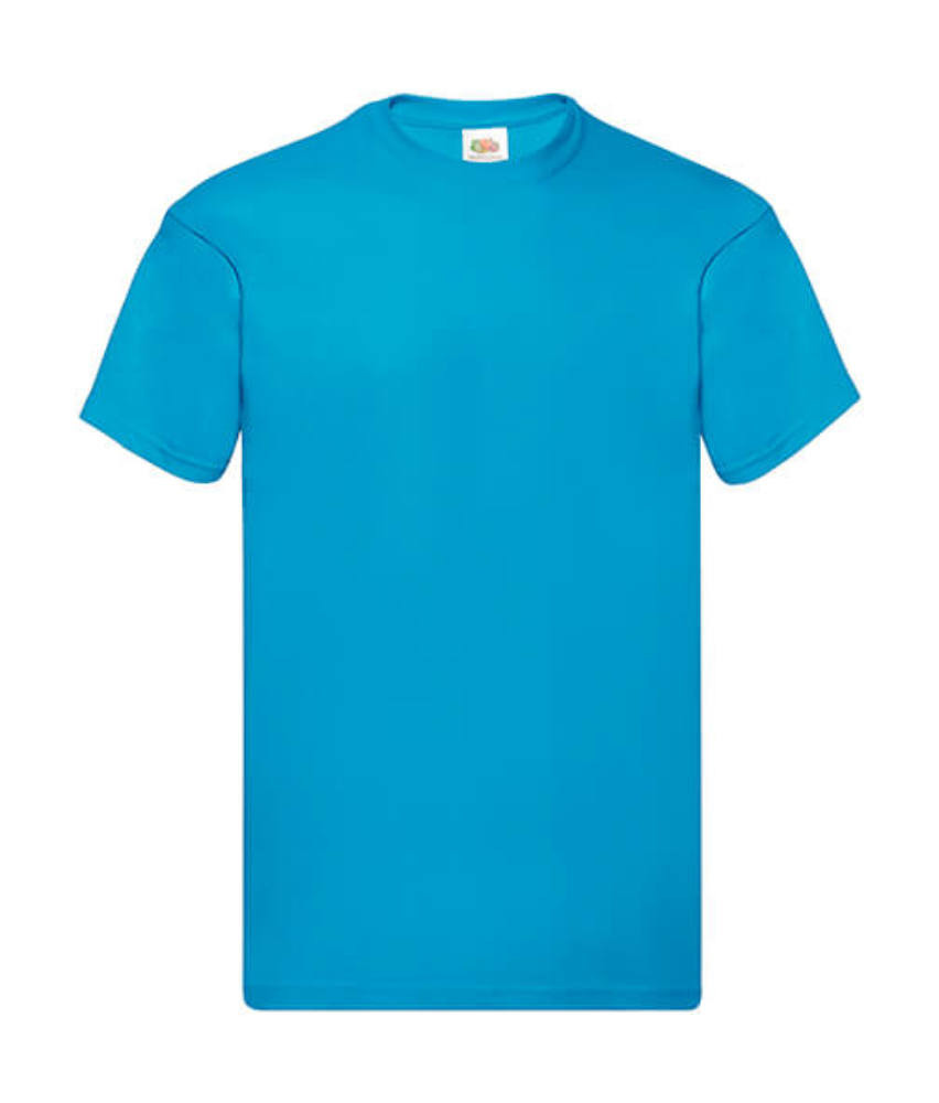 Férfi póló Rövid ujjú Fruit of the Loom Original Full Cut T-Shirt - XL, Azur kék