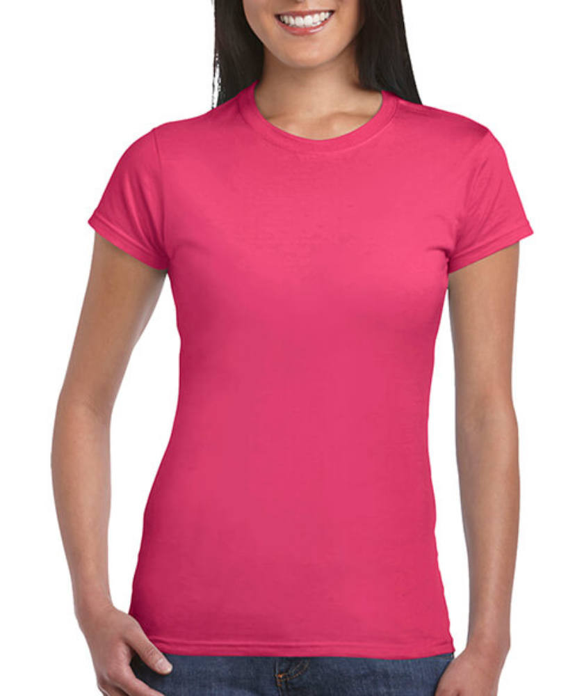 Női póló Csapott ujjú Gildan Softstyle Ladies' T-Shirt - M, Heliconia (sötét rózsaszín)