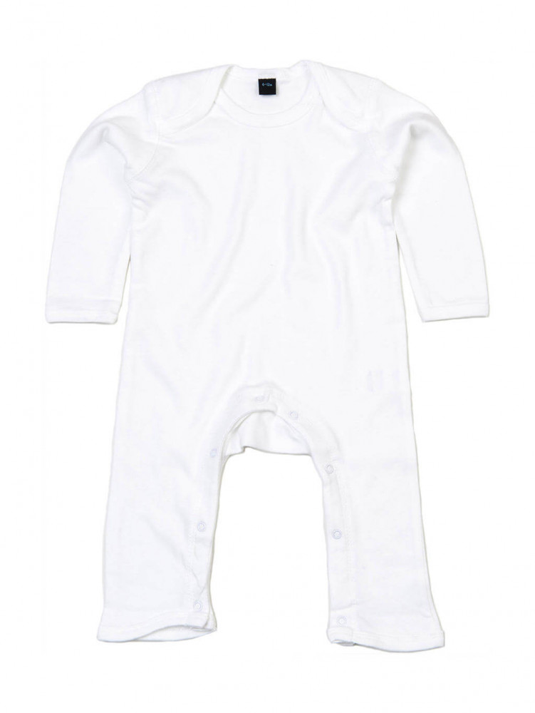 Bébi hosszú ujjú rugdalózó BabyBugz Baby Rompasuit 12-18, Fehér