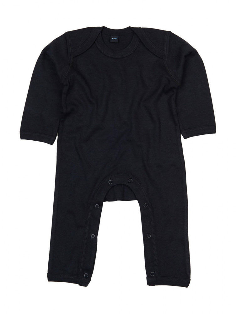 Bébi hosszú ujjú rugdalózó BabyBugz Baby Rompasuit 12-18, Fekete