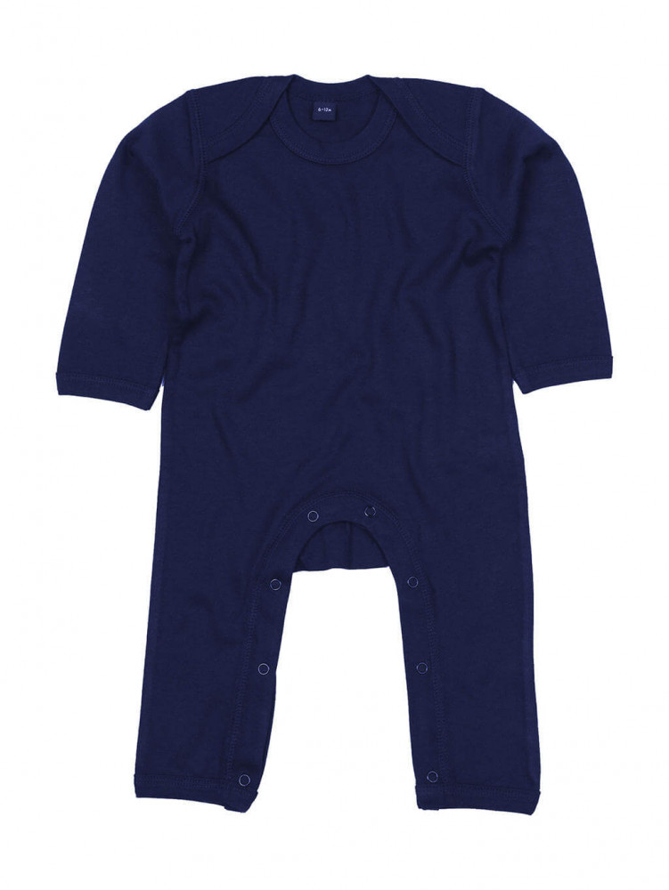 Bébi hosszú ujjú rugdalózó BabyBugz Baby Rompasuit 6-12, Nautical Navy