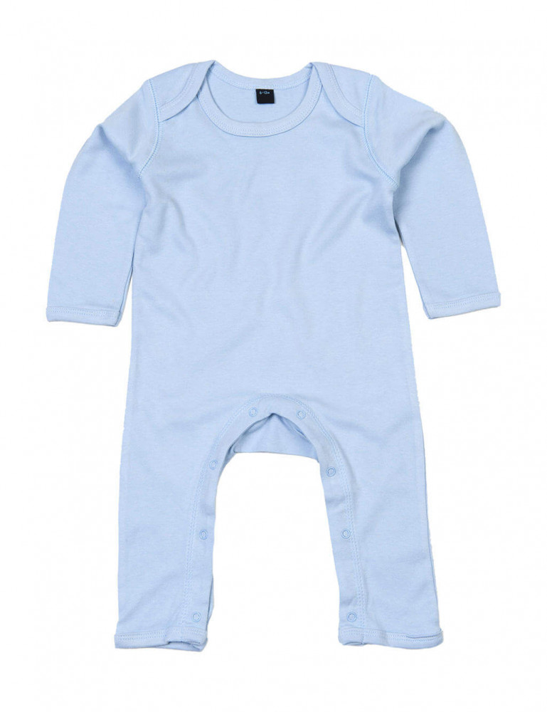 Bébi hosszú ujjú rugdalózó BabyBugz Baby Rompasuit 6-12, Poros kék