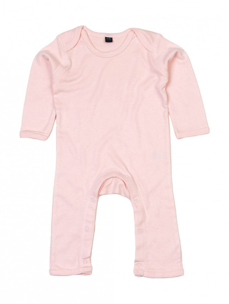 Bébi hosszú ujjú rugdalózó BabyBugz Baby Rompasuit 12-18, Por Rózsaszín