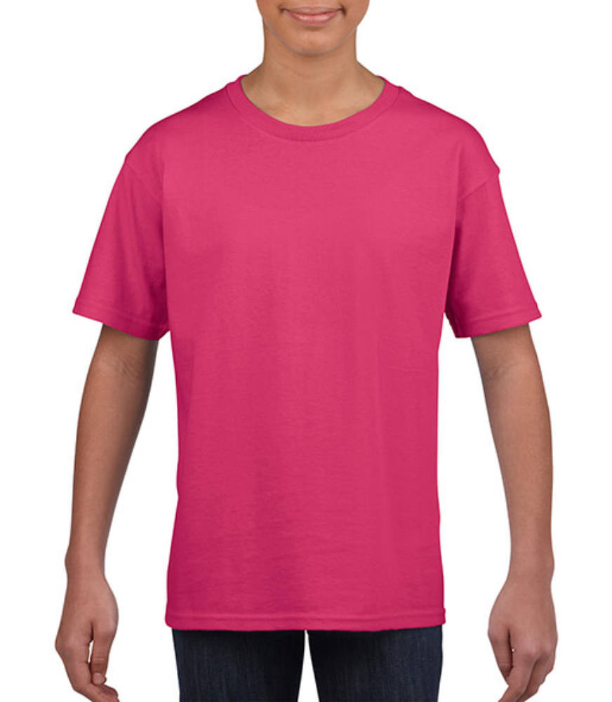 Gyerek póló Rövid ujjú Gildan Softstyle Youth T-Shirt - XS (104/110), Heliconia (sötét rózsaszín)