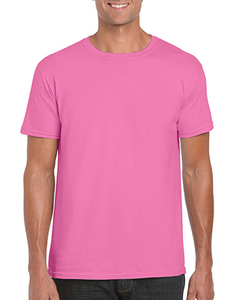 Férfi póló Rövid ujjú Gildan Softstyle Ring Spun T-Shirt - 2XL, Azálea (világos rózsaszín)