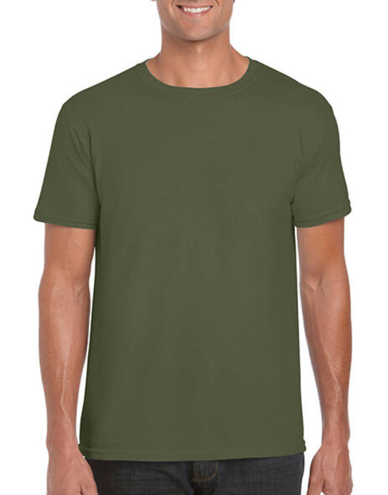Férfi póló Rövid ujjú Gildan Softstyle Ring Spun T-Shirt - L, Katonai zöld