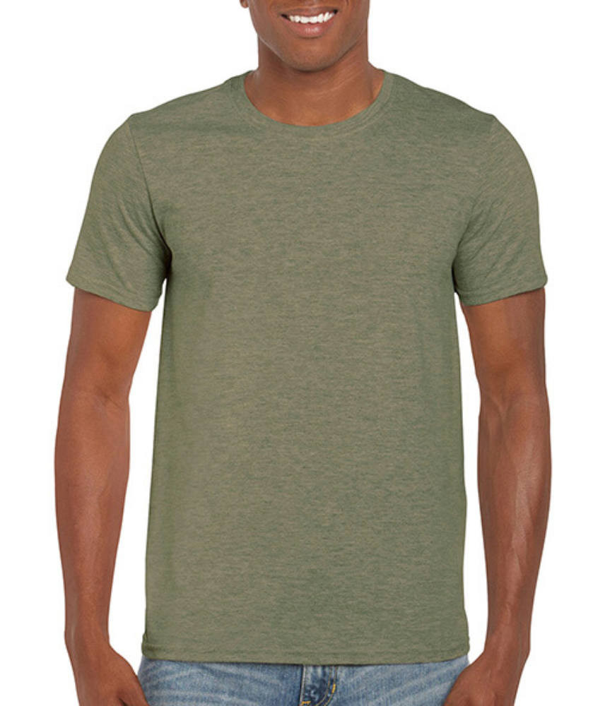 Férfi póló Rövid ujjú Gildan Softstyle Ring Spun T-Shirt - XL, Heather katonai zöld