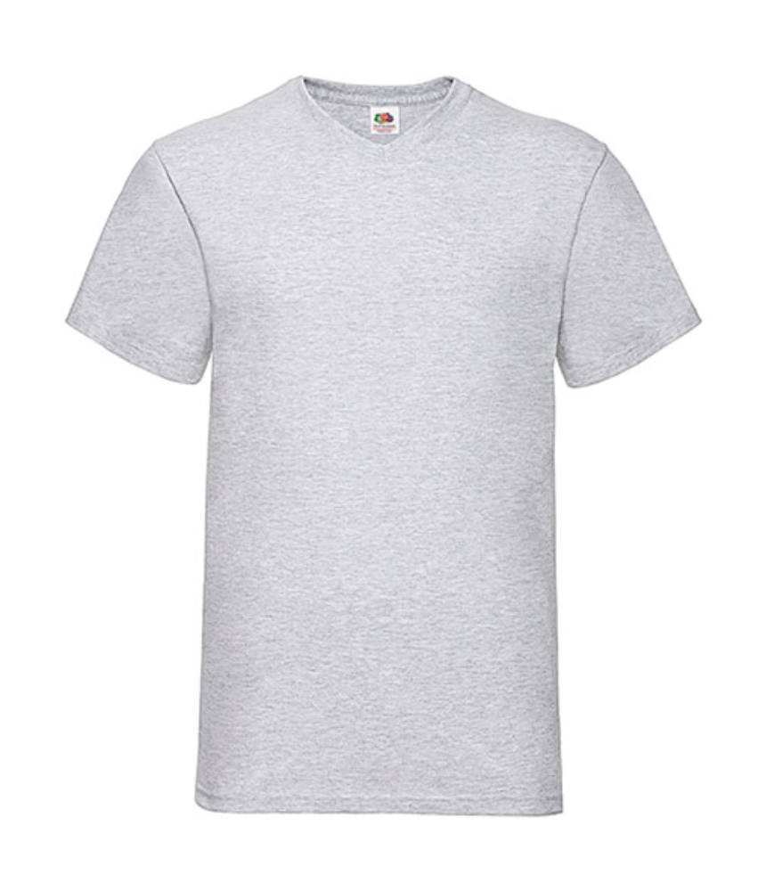 Férfi póló Rövid ujjú Fruit of the Loom Valueweight V-Neck-Tee - 3XL, Heather szürke