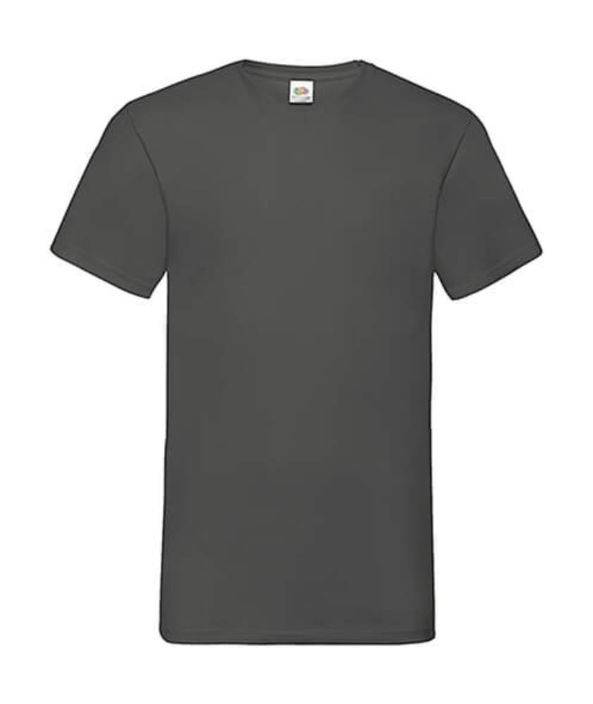 Férfi póló Rövid ujjú Fruit of the Loom Valueweight V-Neck-Tee - 3XL, Világos grafitszürke