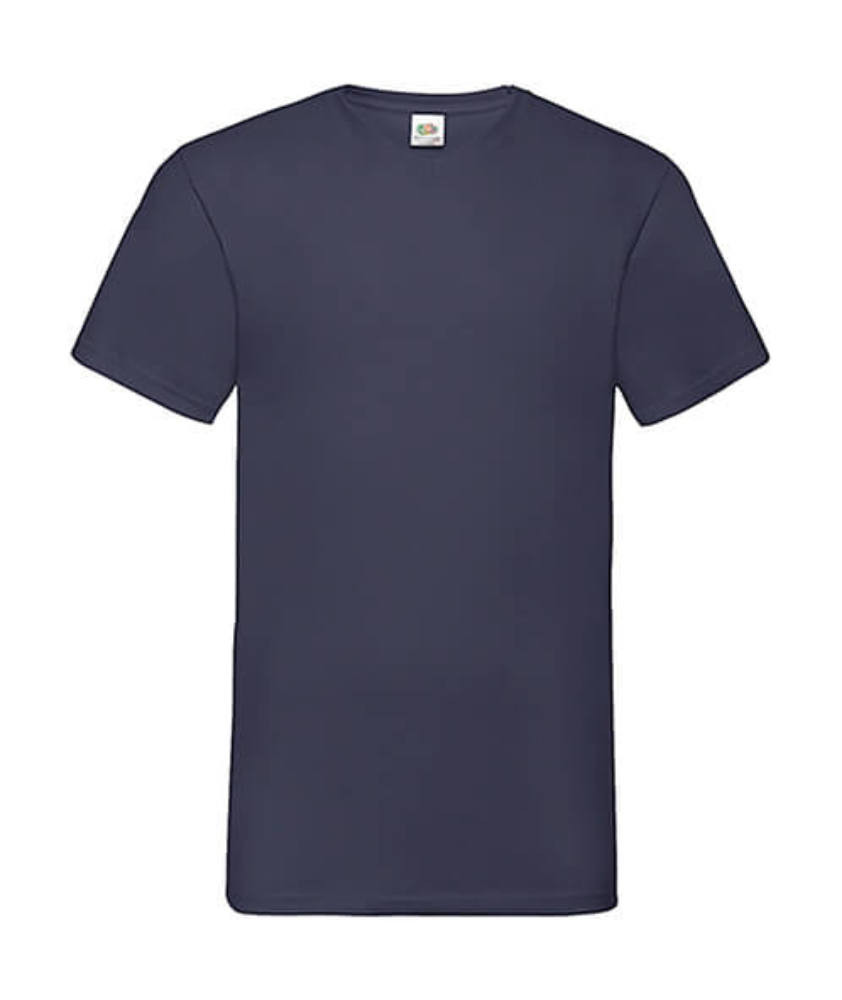 Férfi póló Rövid ujjú Fruit of the Loom Valueweight V-Neck-Tee - 3XL, Sötétkék (navy)