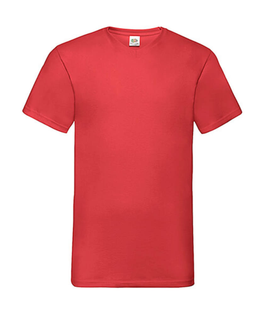 Férfi póló Rövid ujjú Fruit of the Loom Valueweight V-Neck-Tee - 3XL, Piros
