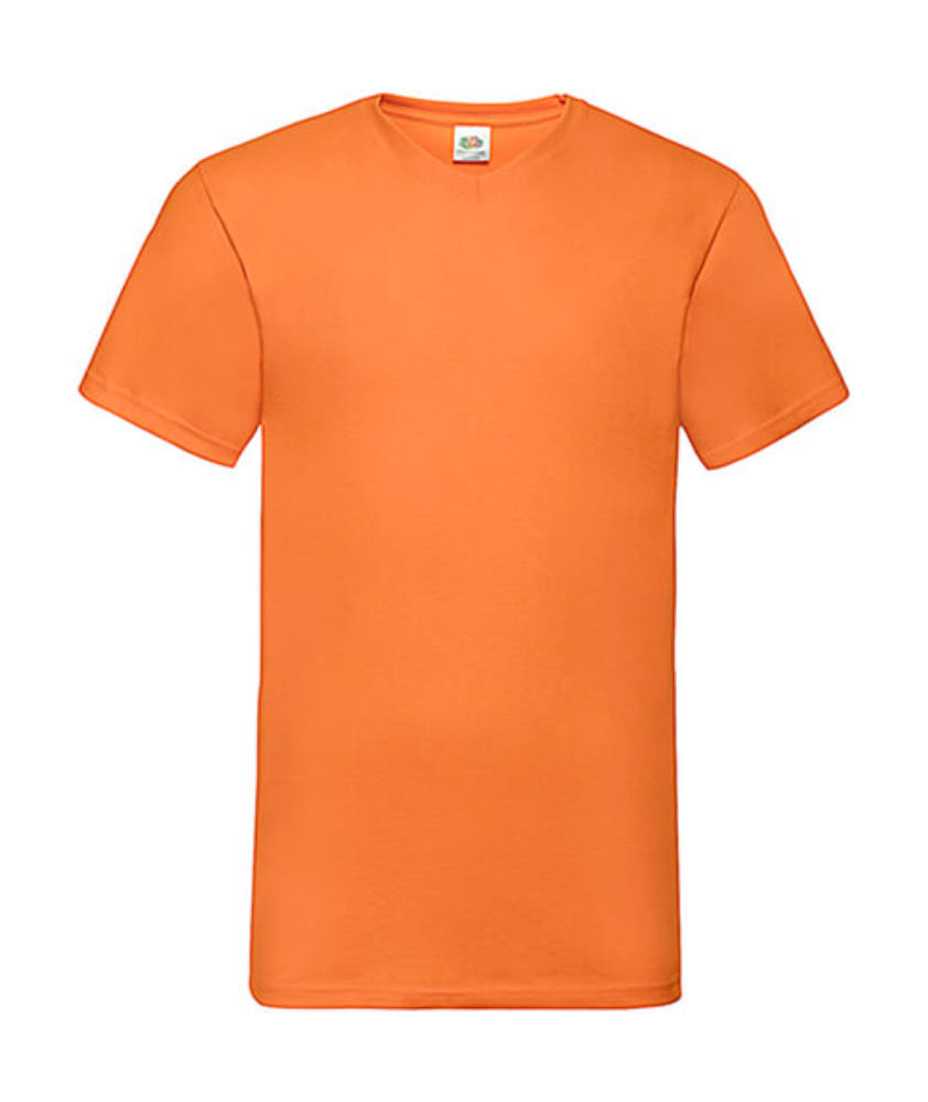 Férfi póló Rövid ujjú Fruit of the Loom Valueweight V-Neck-Tee - 3XL, Narancssárga
