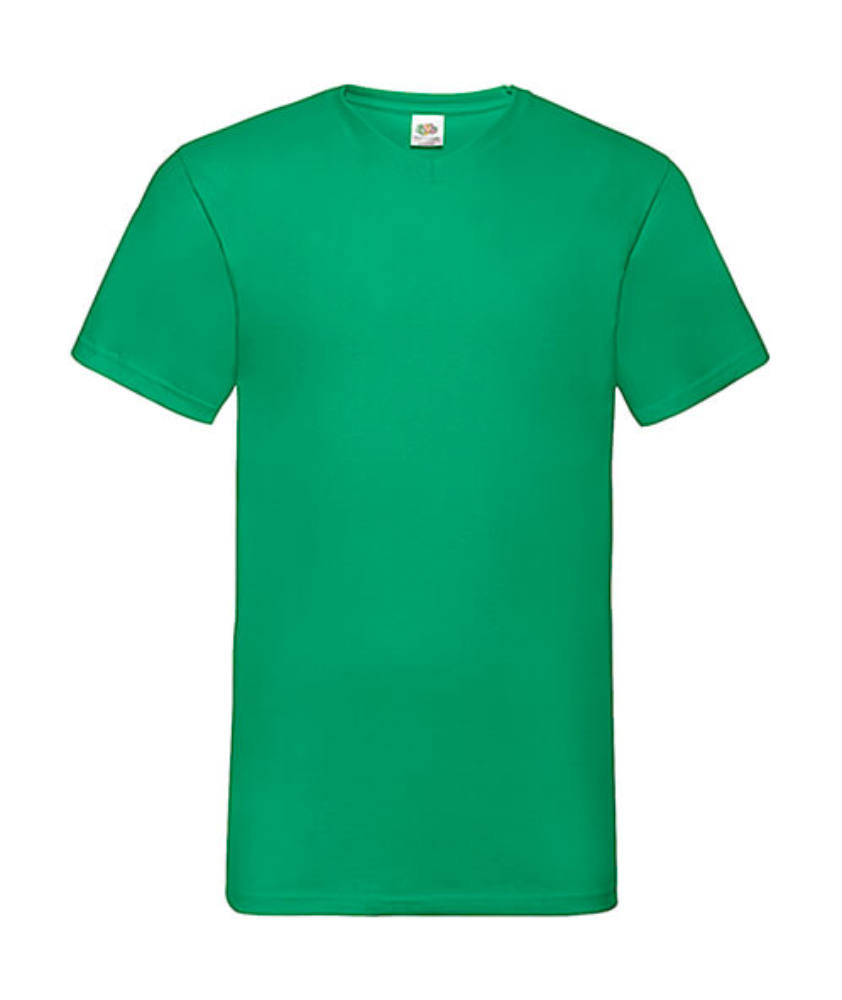 Férfi póló Rövid ujjú Fruit of the Loom Valueweight V-Neck-Tee - 3XL, Kelly zöld