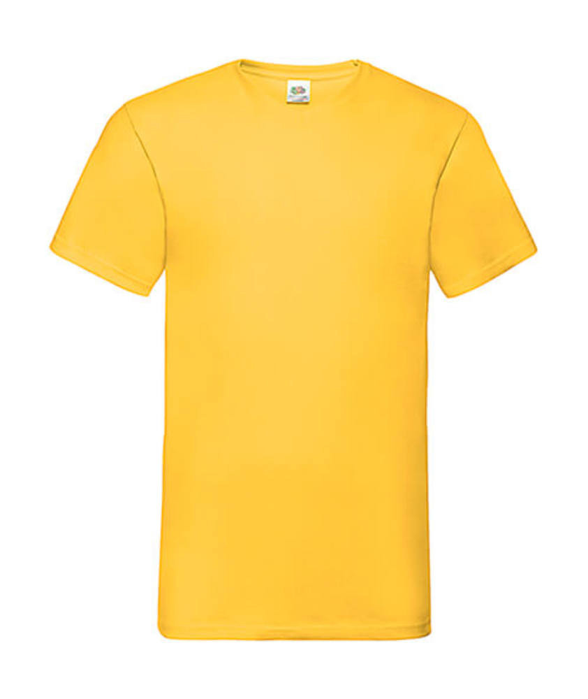 Férfi póló Rövid ujjú Fruit of the Loom Valueweight V-Neck-Tee - 3XL, Napraforgó sárga