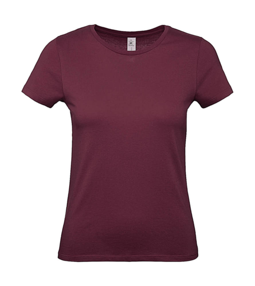 Női rövid ujjú póló B&C #E150 /women T-Shirt -L, Burgundi vörös