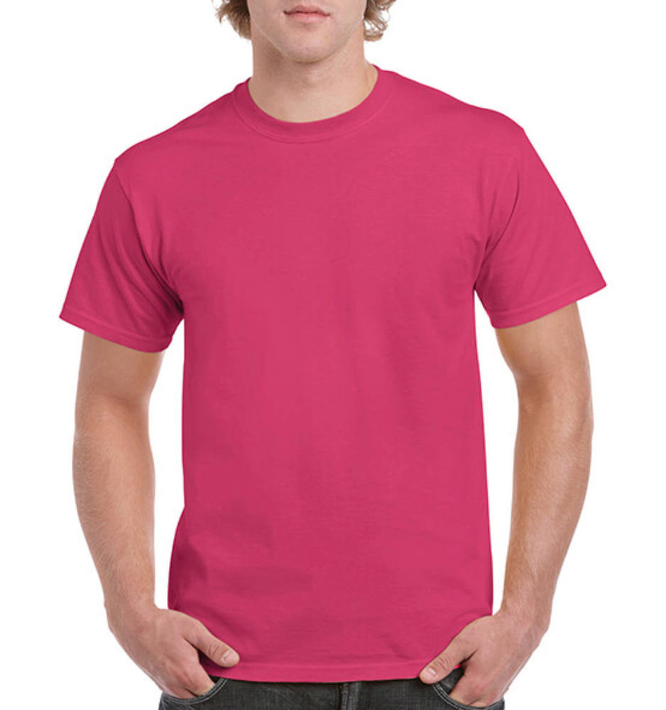 Férfi póló Rövid ujjú Gildan Heavy Cotton Adult T-Shirt - M, Heliconia (sötét rózsaszín)