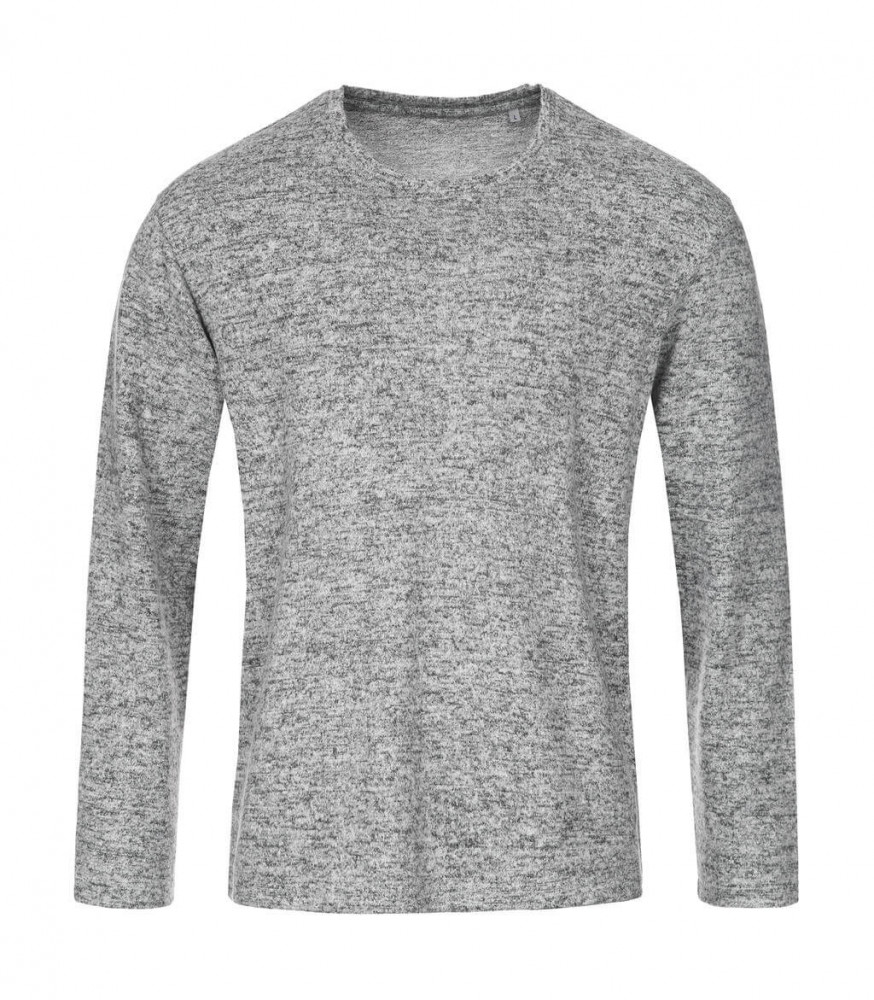 Férfi hosszú ujjú kötött felső Stedman Knit Long Sleeve 2XL, Világos szürke Melange