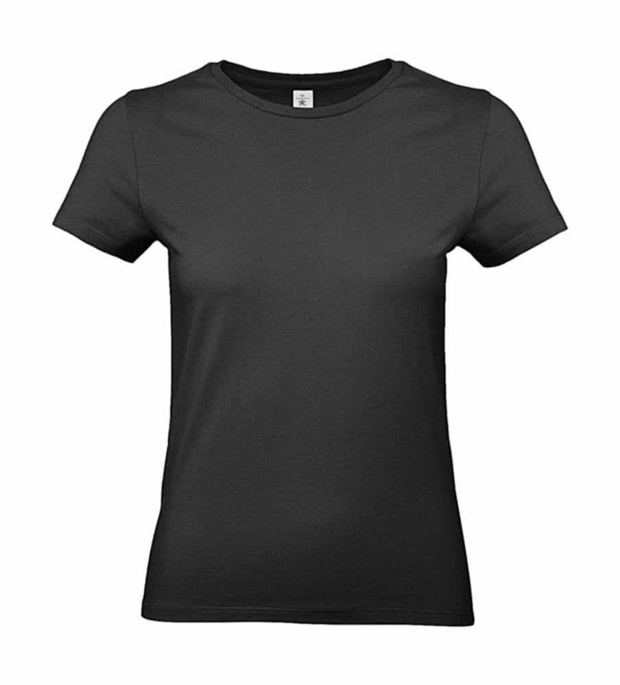 Női rövid ujjú póló B&C #E190 /women T-Shirt -3XL, Fekete