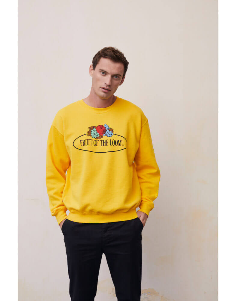 Férfi hosszú ujjú felső Fruit of the Loom Vintage Sweat Set In Large Logo Print S, Piros