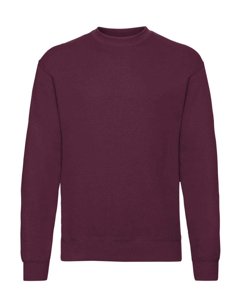 Férfi hosszú ujjú pulóver Fruit of the Loom Classic Set In Sweat 3XL, Burgundi vörös