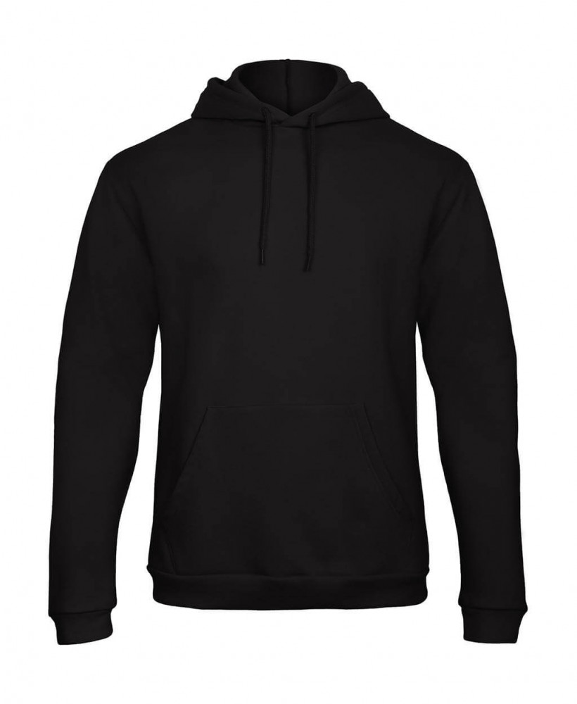 Férfi kapucnis hosszú ujjú pulóver B and C ID.203 50/50 Hooded Sweatshirt Unisex S, Fekete