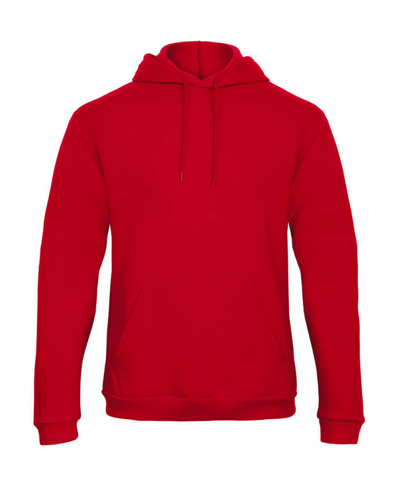 Férfi kapucnis hosszú ujjú pulóver B and C ID.203 50/50 Hooded Sweatshirt Unisex XS, Piros