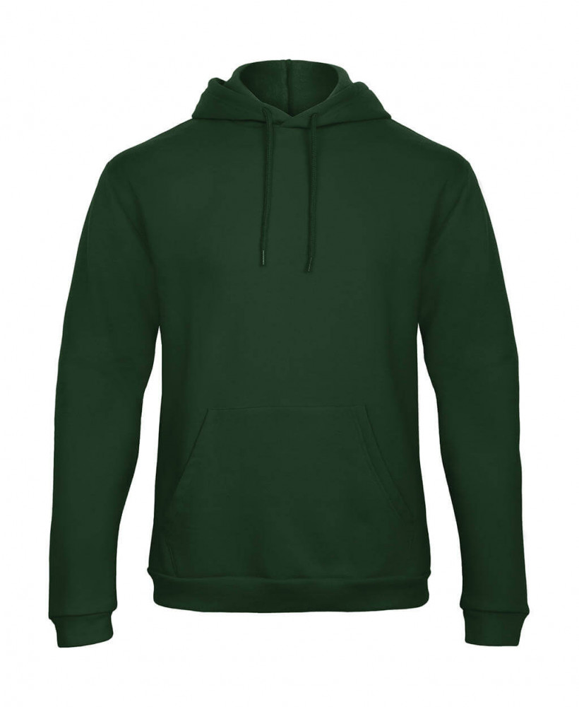 Férfi kapucnis hosszú ujjú pulóver B and C ID.203 50/50 Hooded Sweatshirt Unisex L, Sötétzöld
