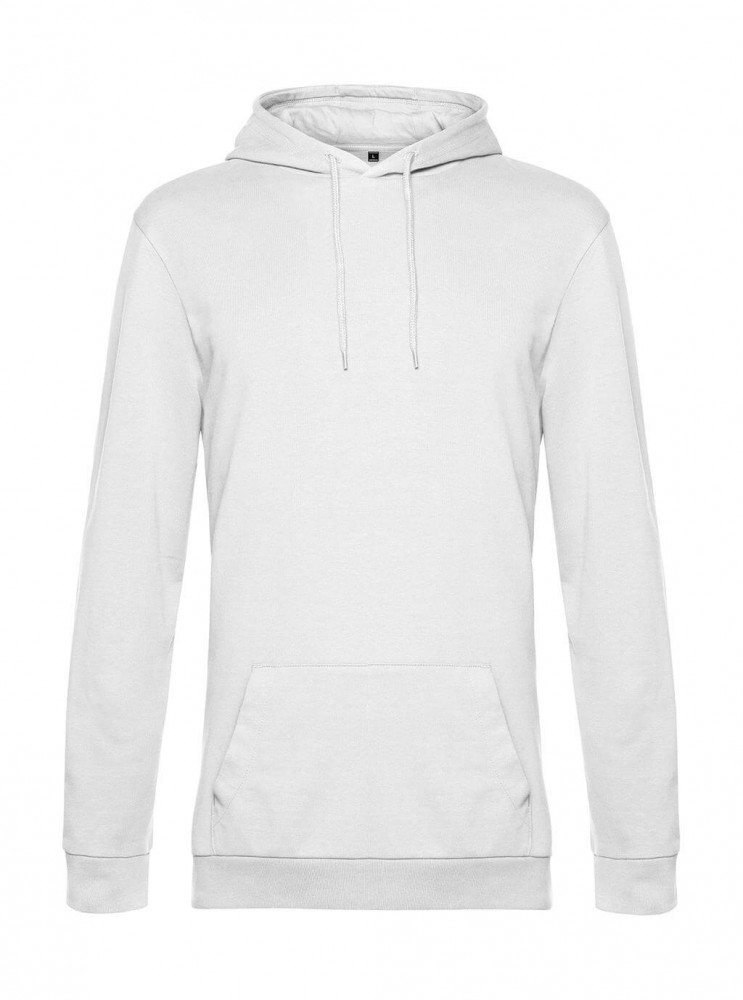 Férfi kapucnis hosszú ujjú pulóver B and C #Hoodie French Terry XL, Fehér