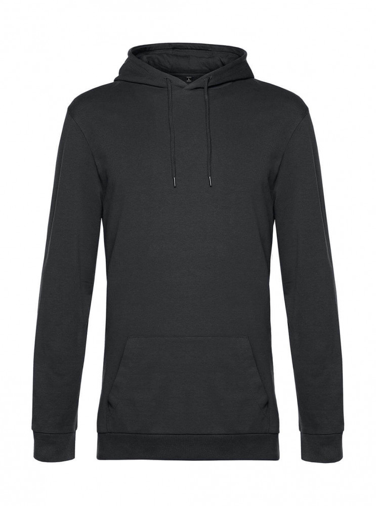 Férfi kapucnis hosszú ujjú pulóver B and C #Hoodie French Terry XL, Aszfalt szürke