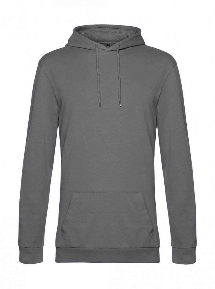 Férfi kapucnis hosszú ujjú pulóver B and C #Hoodie French Terry XL, Elefánt szürke