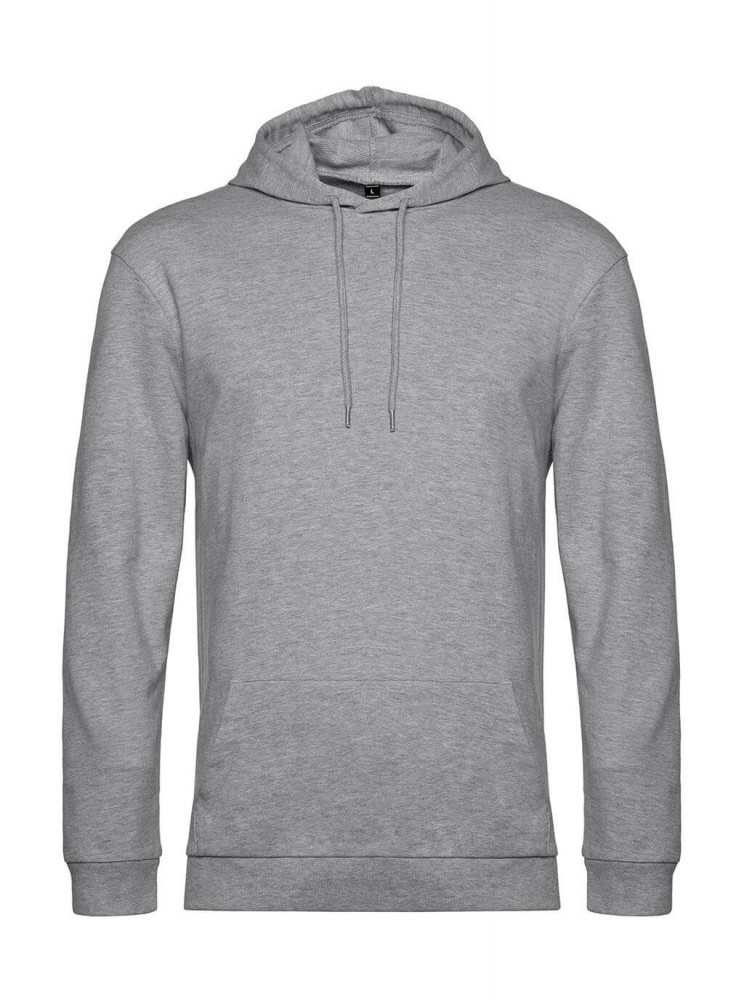 Férfi kapucnis hosszú ujjú pulóver B and C #Hoodie French Terry L, Heather szürke