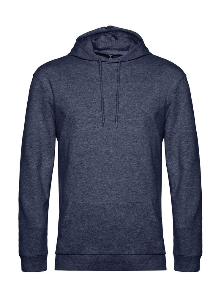Férfi kapucnis hosszú ujjú pulóver B and C #Hoodie French Terry XL, Heather Sötétkék (navy)