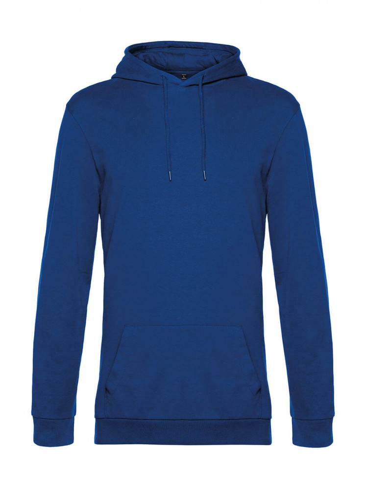 Férfi kapucnis hosszú ujjú pulóver B and C #Hoodie French Terry L, Királykék