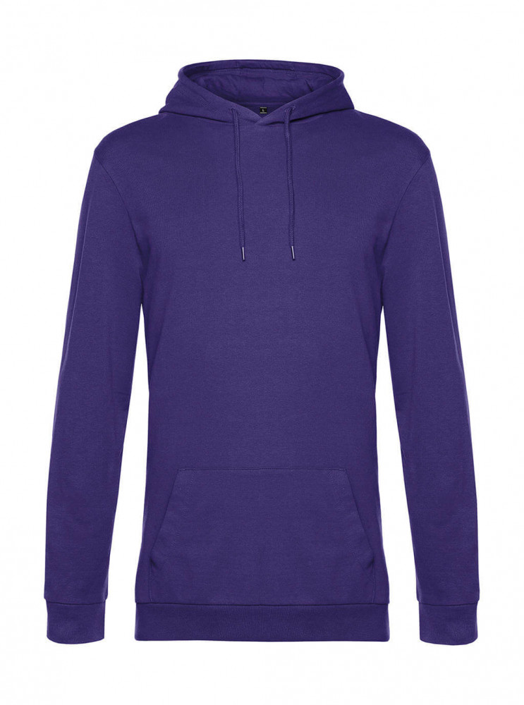 Férfi kapucnis hosszú ujjú pulóver B and C #Hoodie French Terry XS, Sugárzó lila