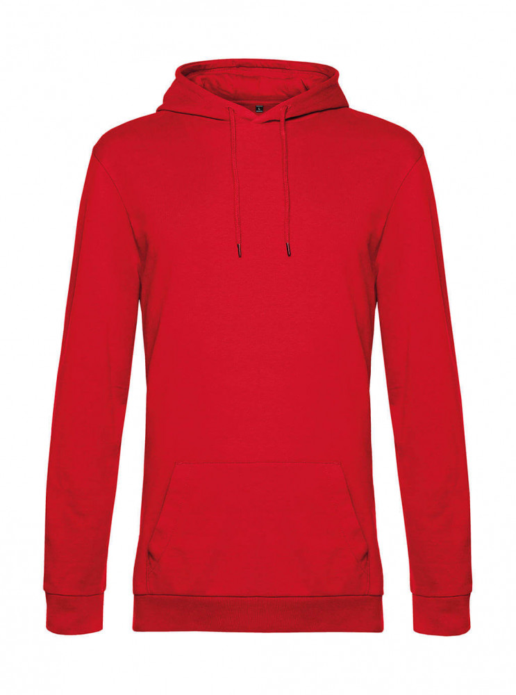 Férfi kapucnis hosszú ujjú pulóver B and C #Hoodie French Terry XL, Piros