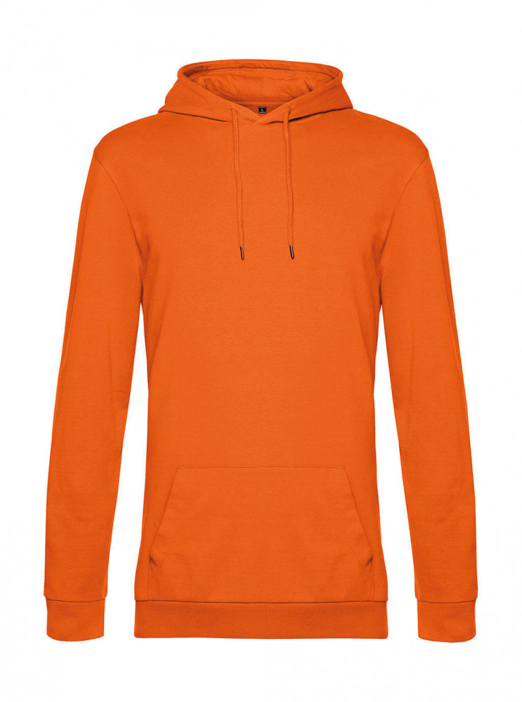 Férfi kapucnis hosszú ujjú pulóver B and C #Hoodie French Terry M, Narancssárga