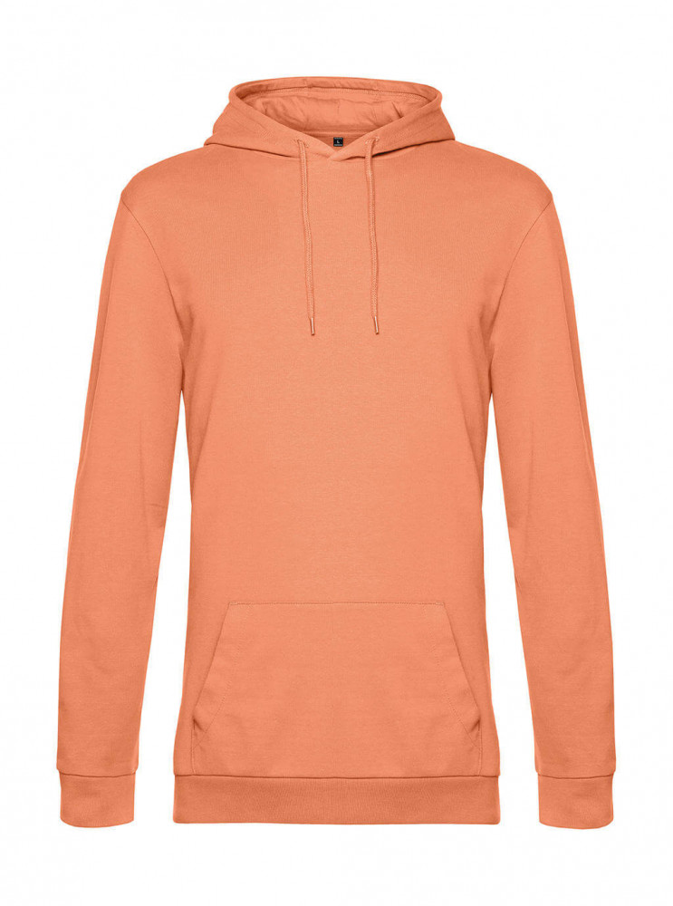 Férfi kapucnis hosszú ujjú pulóver B and C #Hoodie French Terry M, Melon Narancssárga