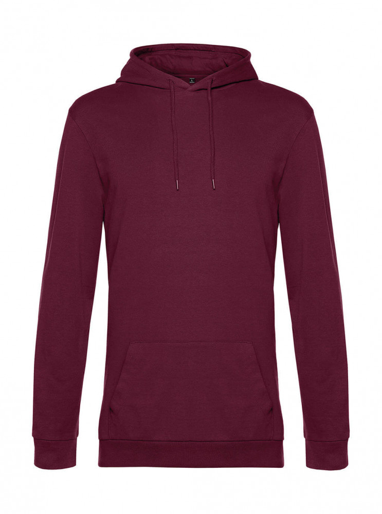 Férfi kapucnis hosszú ujjú pulóver B and C #Hoodie French Terry M, Bor