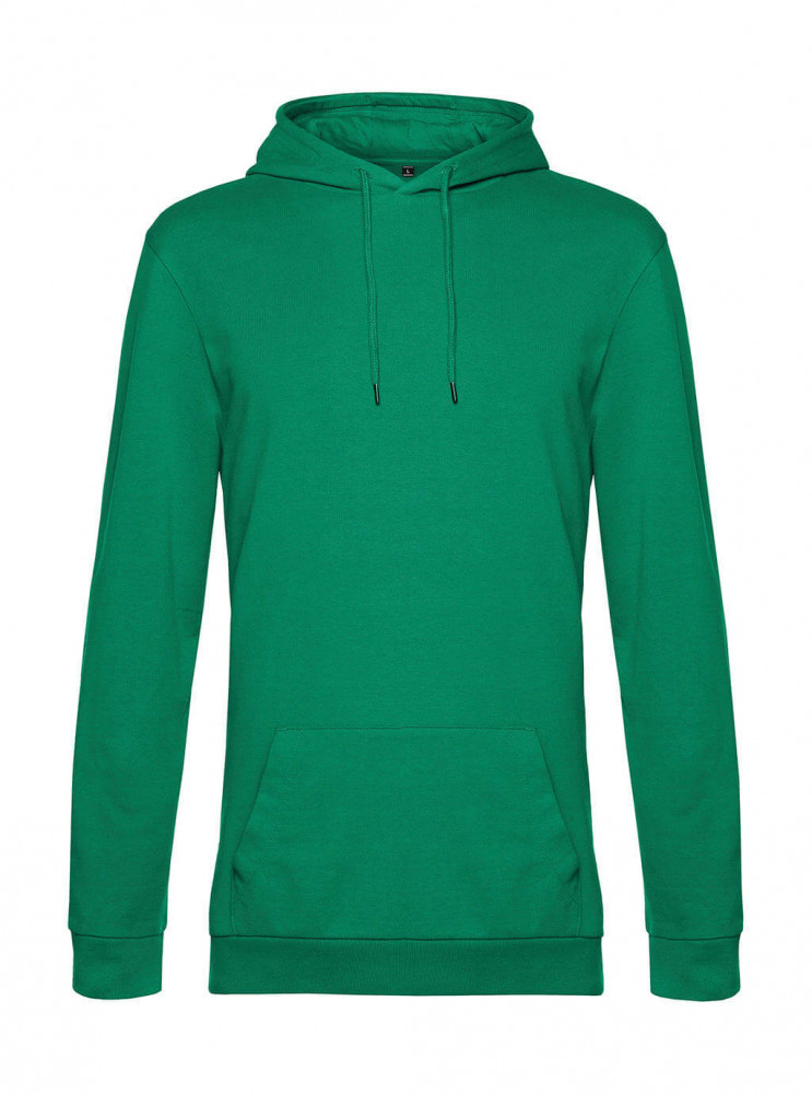 Férfi kapucnis hosszú ujjú pulóver B and C #Hoodie French Terry XL, Kelly zöld