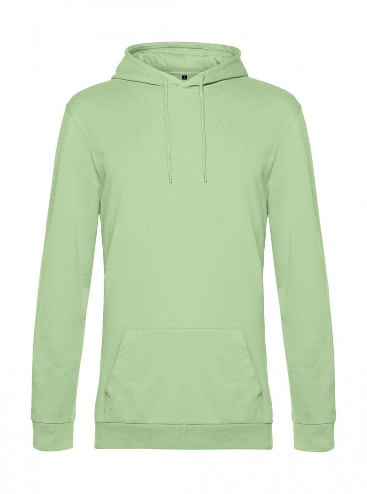 Férfi kapucnis hosszú ujjú pulóver B and C #Hoodie French Terry XS, Világos Jade