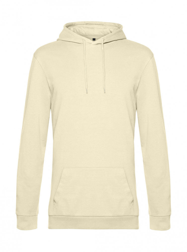 Férfi kapucnis hosszú ujjú pulóver B and C #Hoodie French Terry M, Halványsárga