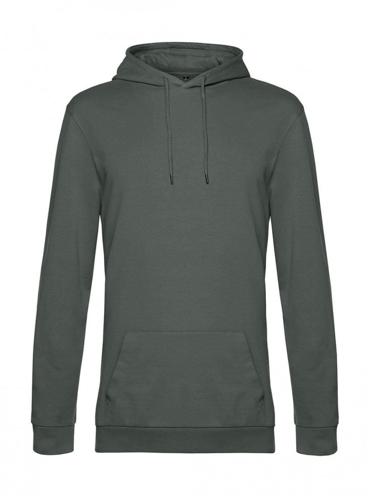 Férfi kapucnis hosszú ujjú pulóver B and C #Hoodie French Terry M, Millenáris khaki