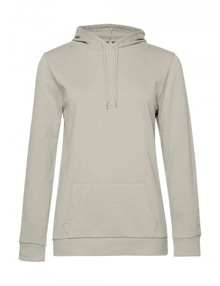 Női kapucnis hosszú ujjú pulóver B and C #Hoodie /women French Terry L, Szürke köd