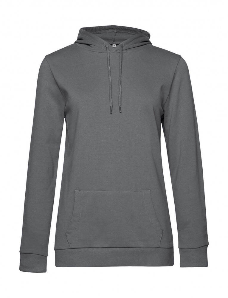 Női kapucnis hosszú ujjú pulóver B and C #Hoodie /women French Terry 2XL, Elefánt szürke