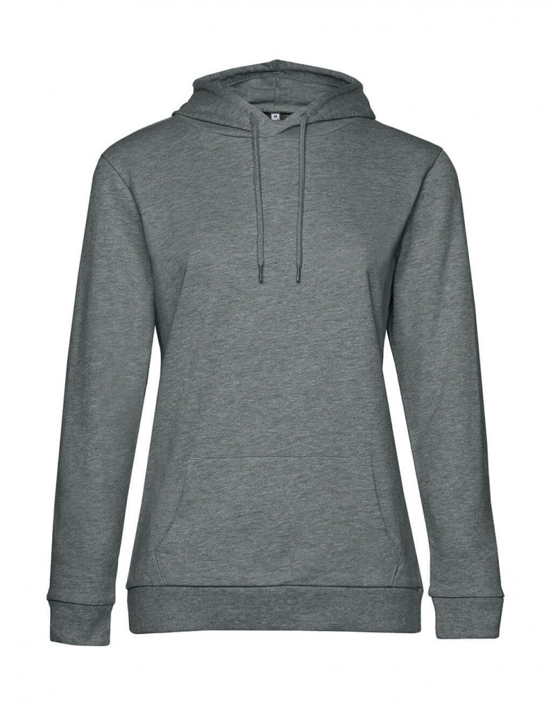 Női kapucnis hosszú ujjú pulóver B and C #Hoodie /women French Terry XL, Heather Mid Szürke