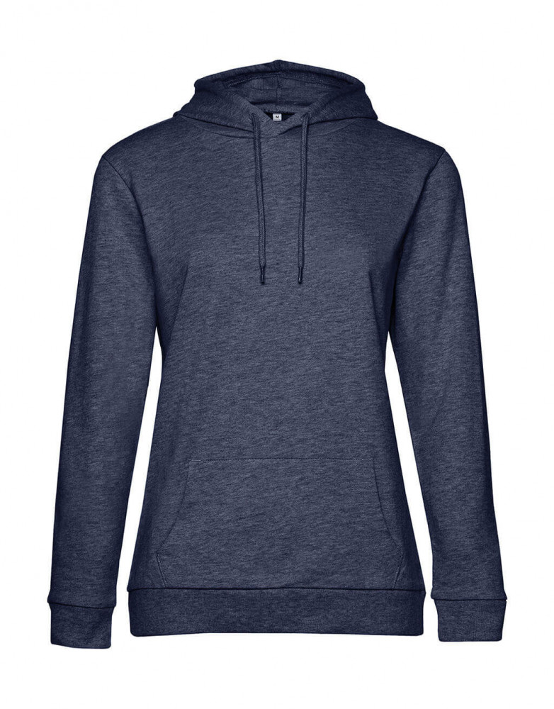 Női kapucnis hosszú ujjú pulóver B and C #Hoodie /women French Terry XL, Heather Sötétkék (navy)