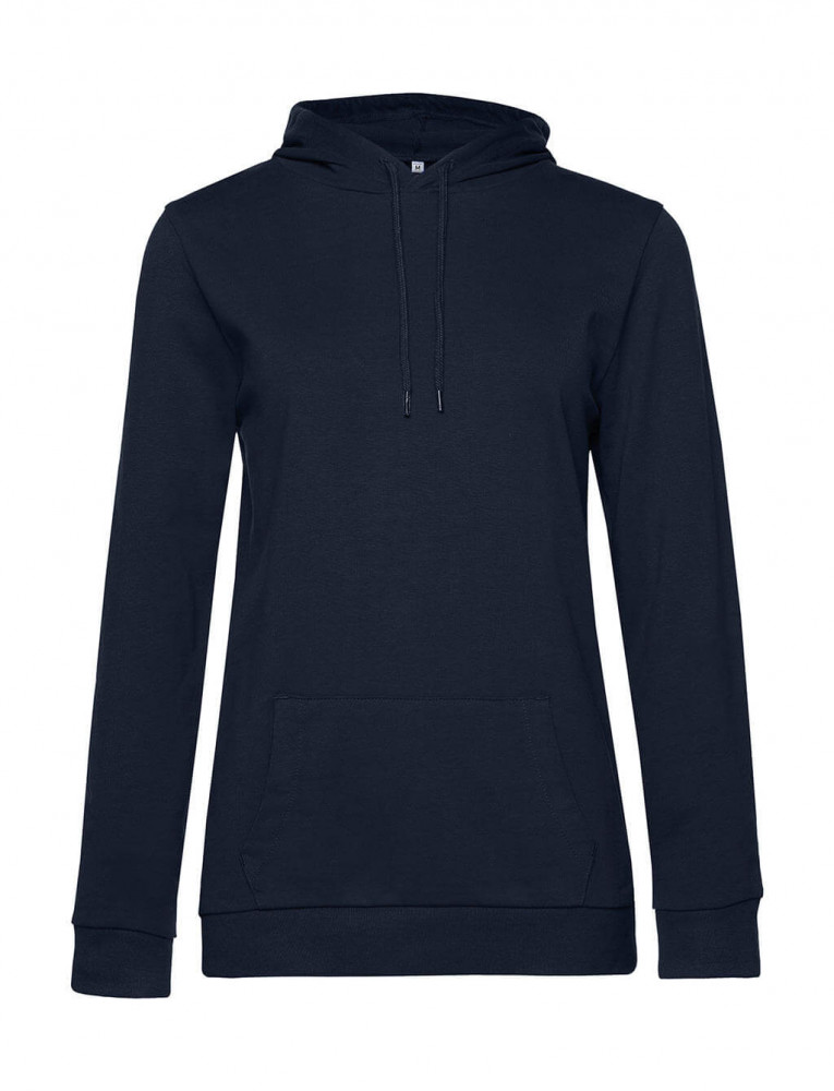 Női kapucnis hosszú ujjú pulóver B and C #Hoodie /women French Terry 2XL, Sötétkék (navy)