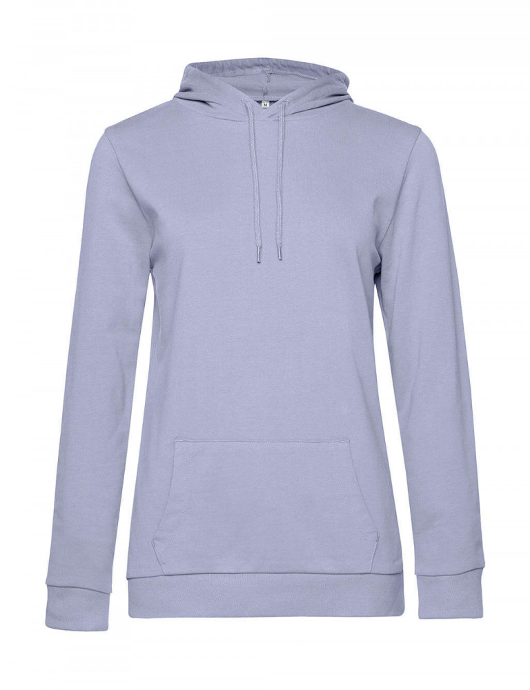 Női kapucnis hosszú ujjú pulóver B and C #Hoodie /women French Terry L, Levendula